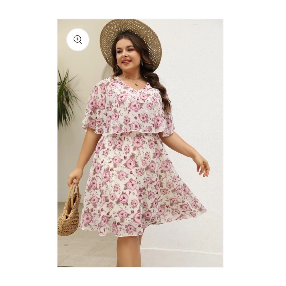 Keluummi Plus Size Summer Wedding Guest Dresses for Curvy Women,18W